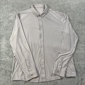 Vuori Men's Gray Soft Long Sleeve Polo Shirt Sz XL